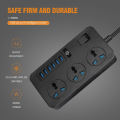 Original Smart Extension Cord Wire Board Multi Socket Lead Universal with 6 USB Ports and 3 Sockets 2500W/10A 6.5ft/200cm Premium Quality. 
