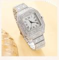 Luxury Rhinestone Watch Set for Women and Ladies Diamond Bracelet and Fashion Wristwatch Stainless Steel Business Style Watches. 