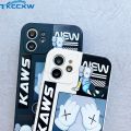 ins Tid Brand Casing Apple iPhone 11 12 13 Pro Max XS MAX XR X 7 8 6 6S Plus SE Phone Case kaws Gloomy Bear XX Soft-touch Silicone Soft Cover Shell. 