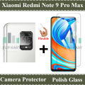 Xiaomi Redmi Note 9 Pro Max Glass Protector Tempered Glass Screen Protection Polish Glass + Back Camera 9H Gorilla Flexible Protector For Xiaomi Redmi Note 9 Pro Max. 