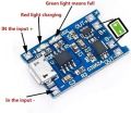 TP 4056 Charging Module 1A 18650 Lithium Battery Charger Module Micro USB and Type C With Battery Protection BMS - 3.7V. 
