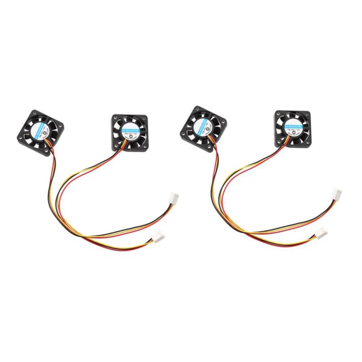 4 Pcs 3 Pin 40mm Square PC Computer Cooling Fan DC 12V Black