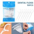 50pcs Dental Floss Flosser Picks Toothpicks Teeth Stick Tooth Cleaning Interdental Brush Dental Floss Pick Oral Hygiene Care KS. 