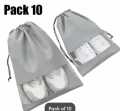 Shoe Storage Box, Shoe Storage Bag Clear Plastic Stackable Shoe Organizer for Closet, Space Saving Foldable Shoe Sneaker Containers Bins Holders Zip Pouch Storage (Large). 