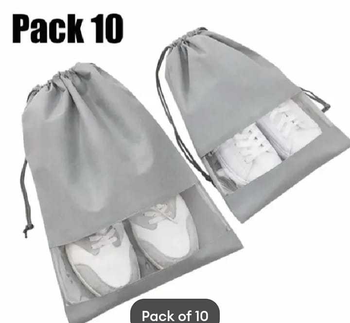 Shoe Storage Box, Shoe Storage Bag Clear Plastic Stackable Shoe Organizer for Closet, Space Saving Foldable Shoe Sneaker Containers Bins Holders Zip Pouch Storage (Large)