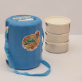 Hot and cool insulated Stainless steel and stylish Travel and picnic purpose Big 3 Containers Lunch Box  (4.5 LTR CAPACITY). 