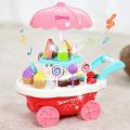 Sweet Candy Shopping Cart Battery Operated Ice Cream Trolley Set Pretend Play toy for Kids. 