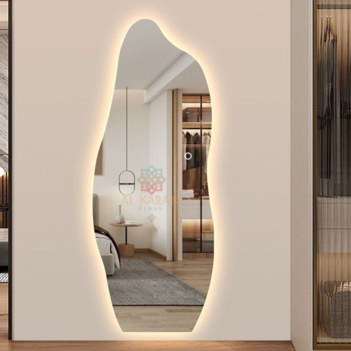 Mirror, Full-Length Frameless LED Wall Mirror - 60x24 Inches, 4mm Thickness | Imported Irani Glass | Available in White & Warm Light | Shockproof Packaging | Modern Design for Bedrooms & Living Rooms