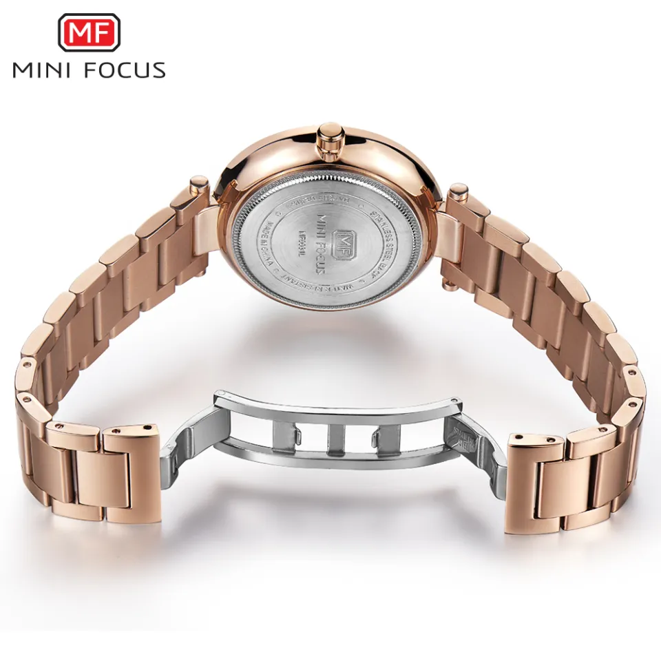 Mini Focus Japan Quartz Movement Rose Gold Stainless Steel Bracelet and Rose Gold Dial Watch for Women MF0031L 4 Daraz.pk