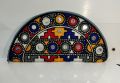 Traditional Half Moon Shaped Clutch Purse Size 9x5 Inches Hand Made Embroided Mirror Work Pakistani Sindhi Handicraft for Females. 