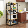 4-Tier Kitchen Rack for storage Microwave Oven and Kitchen appliance Bowl Stand. Crafted with rustproof Metal & Laminated Wooden Sheet Size 48X24X12 inch, Space saving rack. 
