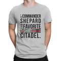 Favorite on the Citadel black T-Shirt for Men Mass Effect Commander Shepard Asari Game Vintage 100% Cotton Tee Shirt. 