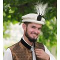 Chitrali 100% Wool hat Cap Pakol Handmade Topi + Feather. 
