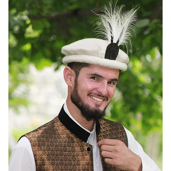Chitrali%20100%25%20Wool%20hat%20Cap%20Pakol%20Handmade%20Topi%20+%20Feather%20-%20Image%202