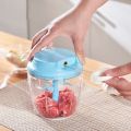 Multifunctional Manual Food Processor Handle Rope Chopper 5 Blades - 1 Piece. 