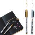 Metallic Marker Pens Metallic Gold & Silver Permanent 1.5mm Nib for DIY Scrapbooking, Crafts, Artist Illustration Pack of 2. 