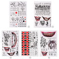 JM 1 Sheet Multi Halloween Batman Cosplay Squad The Joker Type Temporary Tattoo Stickers Body Art Set. 