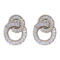 Huitan Dazzling Crystal Zircon Shape 8 Women Stud Earring Fashion Jewelry Wedding Party Office Lady Versatile Earrings. 