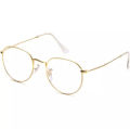 New Korean Style Design Half Round Transparent Stylish Glasses with Golden Frame For Men/Women. 