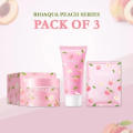 Pack Of 3 Bioaqua Peach Glowing Skin Care Set. 