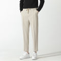 IELGY Straight-leg casual lace-up suit pants are thin and loose casual all-match men. 