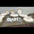 80 Pcs Premium Quality Plastic Dinner Set 8 Persons Serving, Elegant Design Durable Plastic Dinner Set - White. 