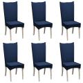 Navy Blue Stretch - 8 Seaters Dining Chair Cover. 