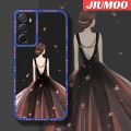 JIUMOO Case For OPPO A16 Case Fashion Beauty Princess Girl Thin Shockproof Square Edge Silicone Casing Full Lens Cover Camera Protect Cases Softcase. 