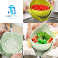2 in 1 Rolling Colander And Bowl Set For Kitchen Multi-Functional Basket For Cleaning Rice Fruits And Vegetables. 