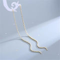 Elegant Jewelry Fashion Women Noble Tassels Silver Plated Long Hook Dangle Chain Earrings. 