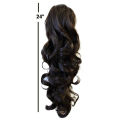 24 Pony Tail Ponytail Hair Extension Long Straight - Dark Brown Color. 