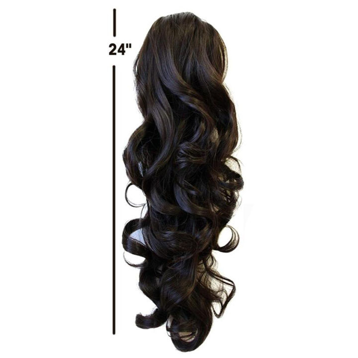 24 Pony Tail Ponytail Hair Extension Long Straight - Dark Brown Color