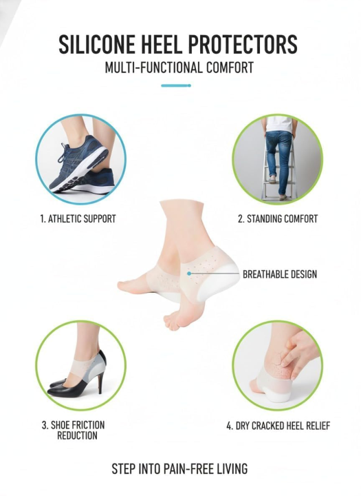 Invisible Height Lift Half Socks & Silicone Gel Heel Insert Pads - Image 7