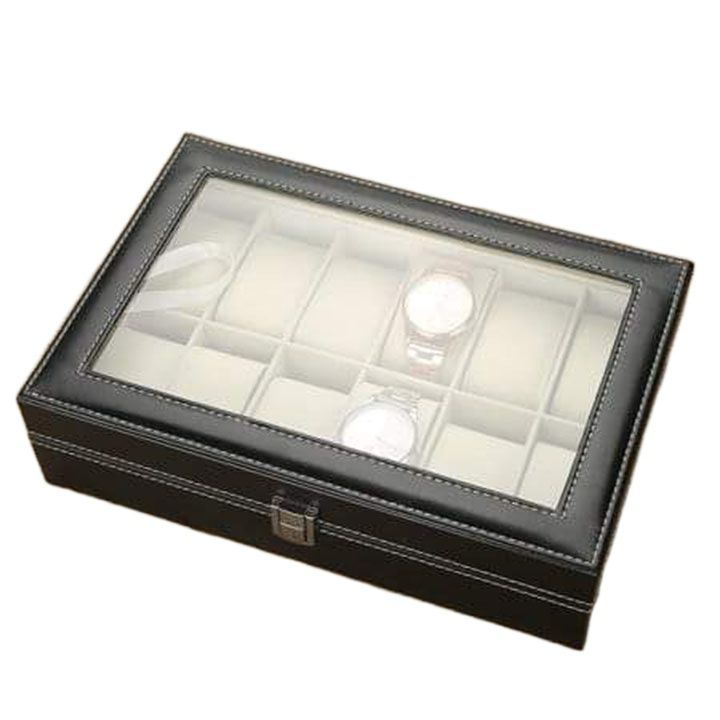 MyleCart%203/6/10/12%20Grids%20Watch%20Box%20PU%20Leather%20Watch%20Display%20Case%20Storage%20Box%20Organizer%20Watch%20Jewelry%20Display%20Box%20-%20Image%203