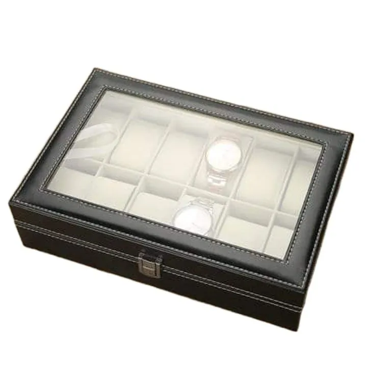 MyleCart%203/6/10/12%20Grids%20Watch%20Box%20PU%20Leather%20Watch%20Display%20Case%20Storage%20Box%20Organizer%20Watch%20Jewelry%20Display%20Box%20-%20Image%203