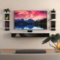 TV Stand Unit for Living Room/Wall Mounted TV Unit, TV Cabinet, Set Top Box Stand (Walnut & White). 