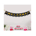 WELCOME  Black Banner For Any Welcome Party Decoration. 