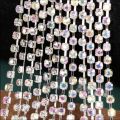 3yard 2mm Glass Crystal Rhinestone Chain, Multi bottom sew on Cup Chains For diy Sewing Garment Bags decorations Jewelry. 