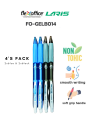 FLEXOFFICE, LARIS Low Viscosity Ballpoint Pens, Smooth Ink Pens, 0.7mm (Pack of 4's). 