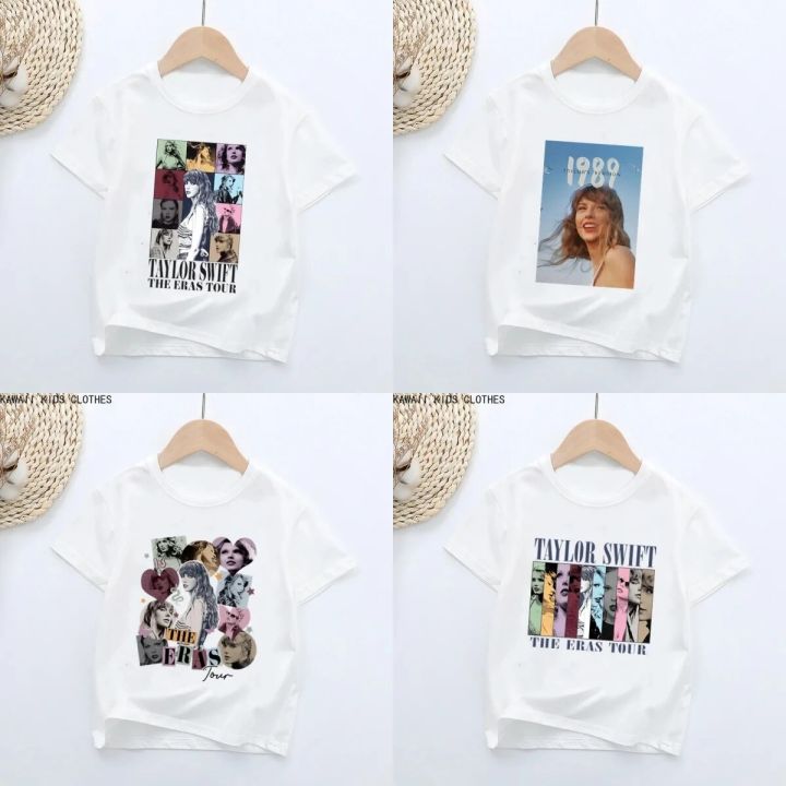New Fashion Famous Singer Taylor ERAS Tour Swift Print Kids T Shirt Girls Summer Boys Clothes Children Short Sleeve T-shirts