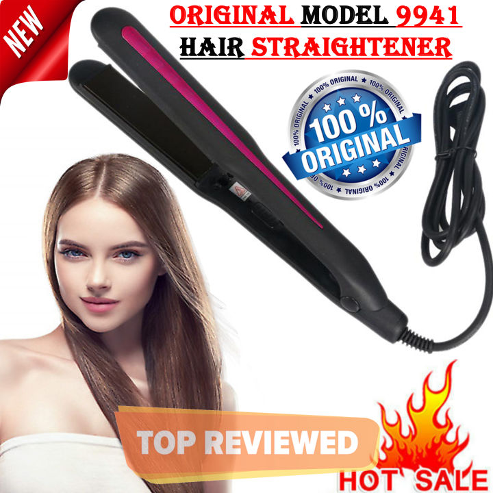 Professional Electric Hair Straightener 9941 Flat Iron Styler Electronic Hair style styling tool Best Beauty Set Rod for Women Genuine 30 Seconds Fast Warm up Portable Ceramic Flat Straightening Iron ...