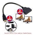 HDMI Male to Dual HDMI Twin Female 1 in 2 out Y Splitter Short Cable Converter for TV Xbox Blue-Ray DVD Players PS3, HDMI Male to Dual HDMI 1 Male to 2 Female HDMI Y Splitter Cable - Support Two TVs or Monitor Multi Monitor Adapter for HDMI HD, LED, LCD. 