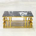 center table side table for living room  wooden marble texture powder coated paint Modern Luxury Living Room Table Gold Paint Finish. 