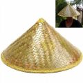 Chinese Style Straw Bamboo Sun Hat Farmer Fishing Hat Sunshade and Rainproof Hand-Woven Adult Travel Straw Hat. 