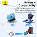 Baseus Thunderbolt 4 Type C Data Cable, USB4 8K60Hz 40Gb/s Full-Function Fast Charging Type-C to Type-C Cable 240W 1m. 