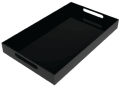 Black Acrylic Tray with Handles-Countertop Organizer Tray for Kitchen, Bathroom, Office- Storage Box for Cosmetics, Jewelry, Toiletries, Toy, gadgets. 