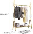 Creative Clothes Rack Garment Display Stand With Bottom Storage Shelf And 6 Hooks. 