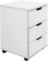 3-Drawer Vertical Filing Cabinet Rolling Wood Mobile File Cabinets Under Desk for Home Office with Casters. 