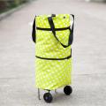 2 in 1 Foldable Grocery Shopping Trolleys with Wheels, Large Expandable Foldable Shopping Bag, Collapsible, Washable, Grocery Bag, Tote Bag. 
