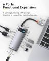 Baseus 6 in 1 Metal Gleam Series Multifunctional Type C HUB Docking Station. 